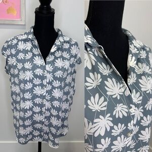 LOFT Floral Sheer Short Sleeve Women’s Blouse (S)